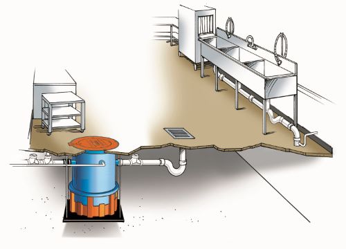 Diagram of hanging installation between floors